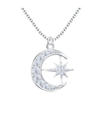 Lovely Moon Star Silver Necklaces SPE-4238